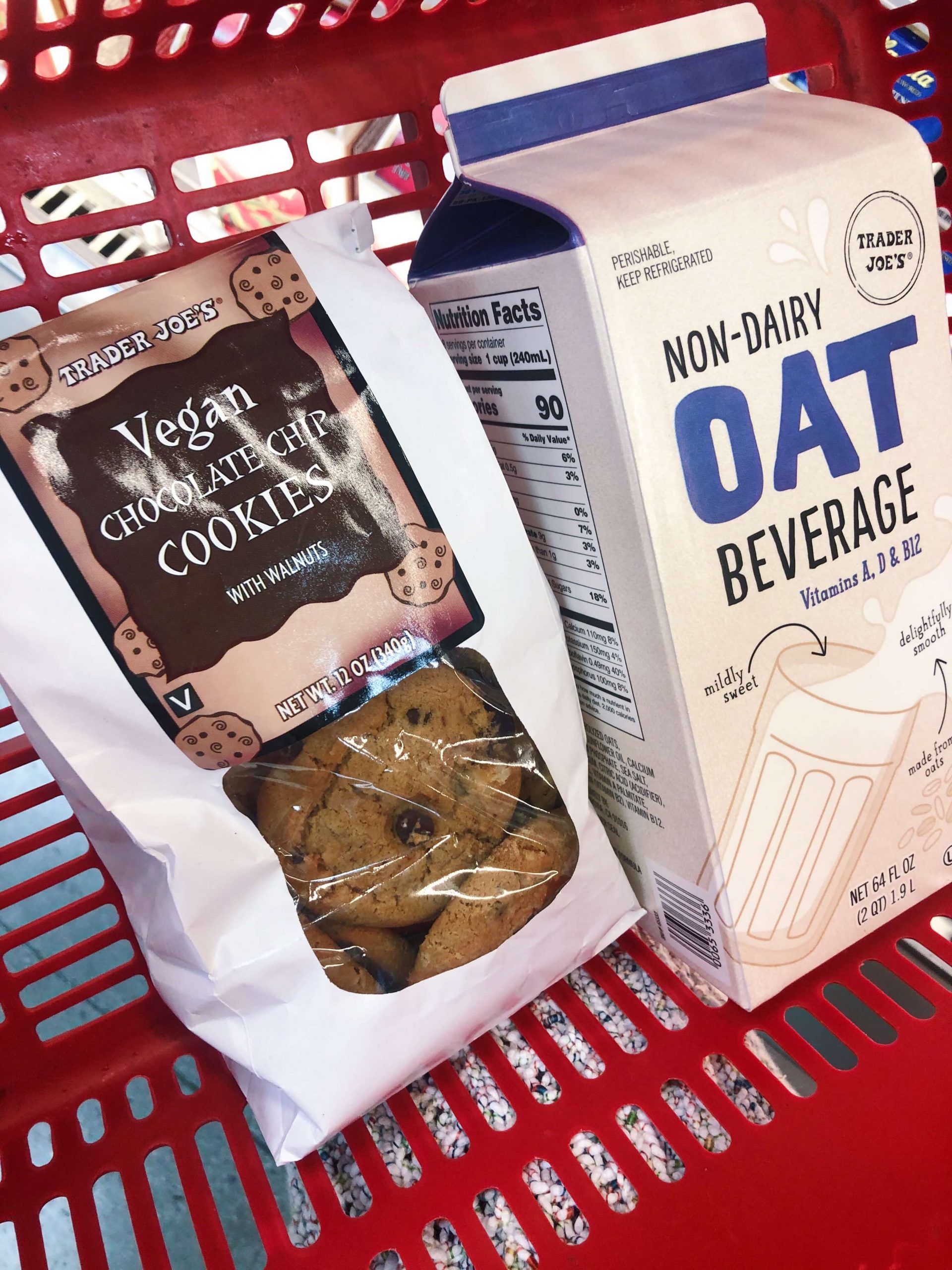 Trader Joe's Vegan Cookies and Oat Milk