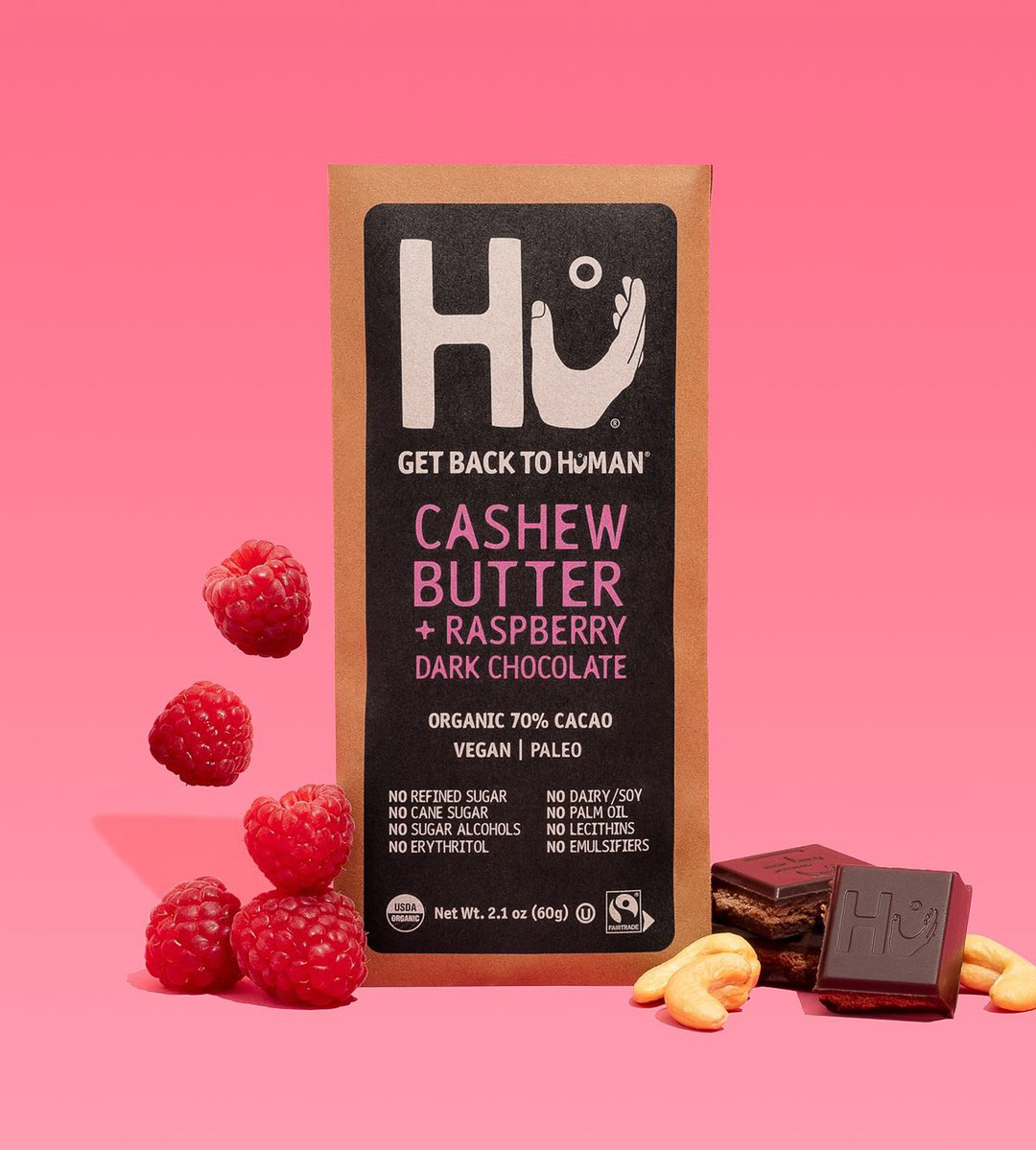 Organic Dark Chocolate Raspberry Candy Bar