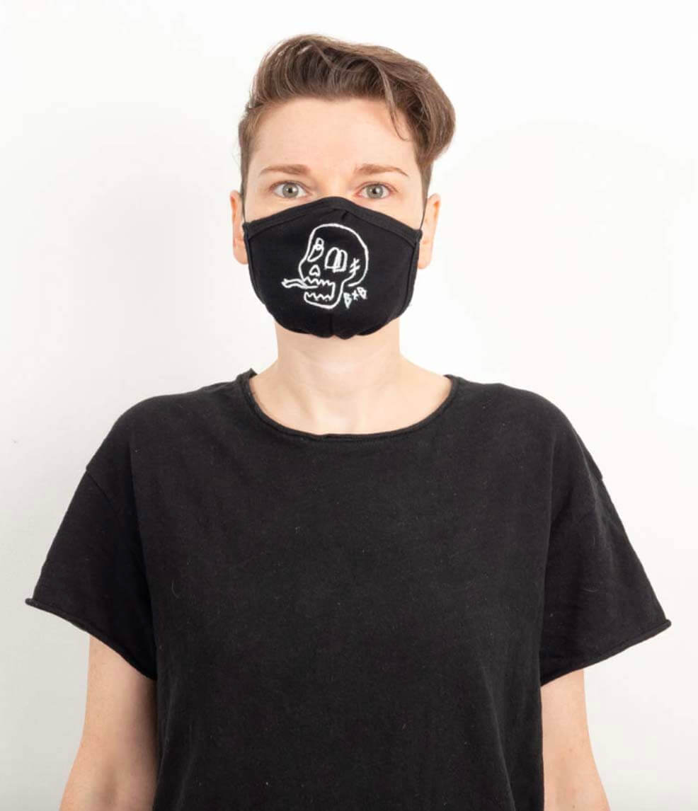 black mask with design