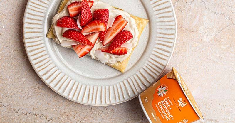 Vegan Puff Pastry with Yogurt and Strawberries Recipe