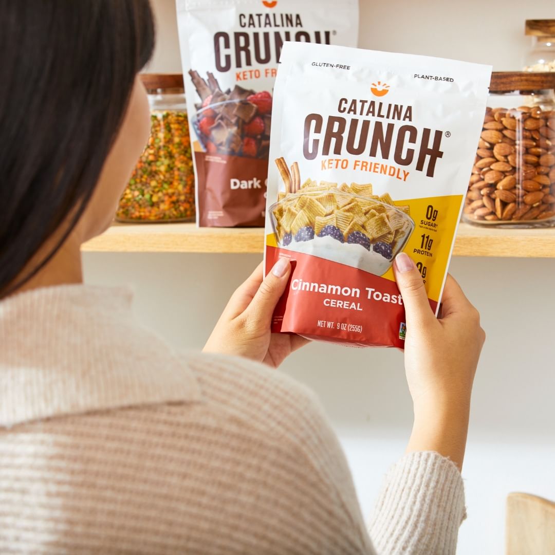 Person holding Catalina Crunch cereal