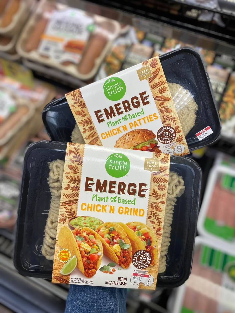Emerge Plant-Based Chick’n Grind and Patties