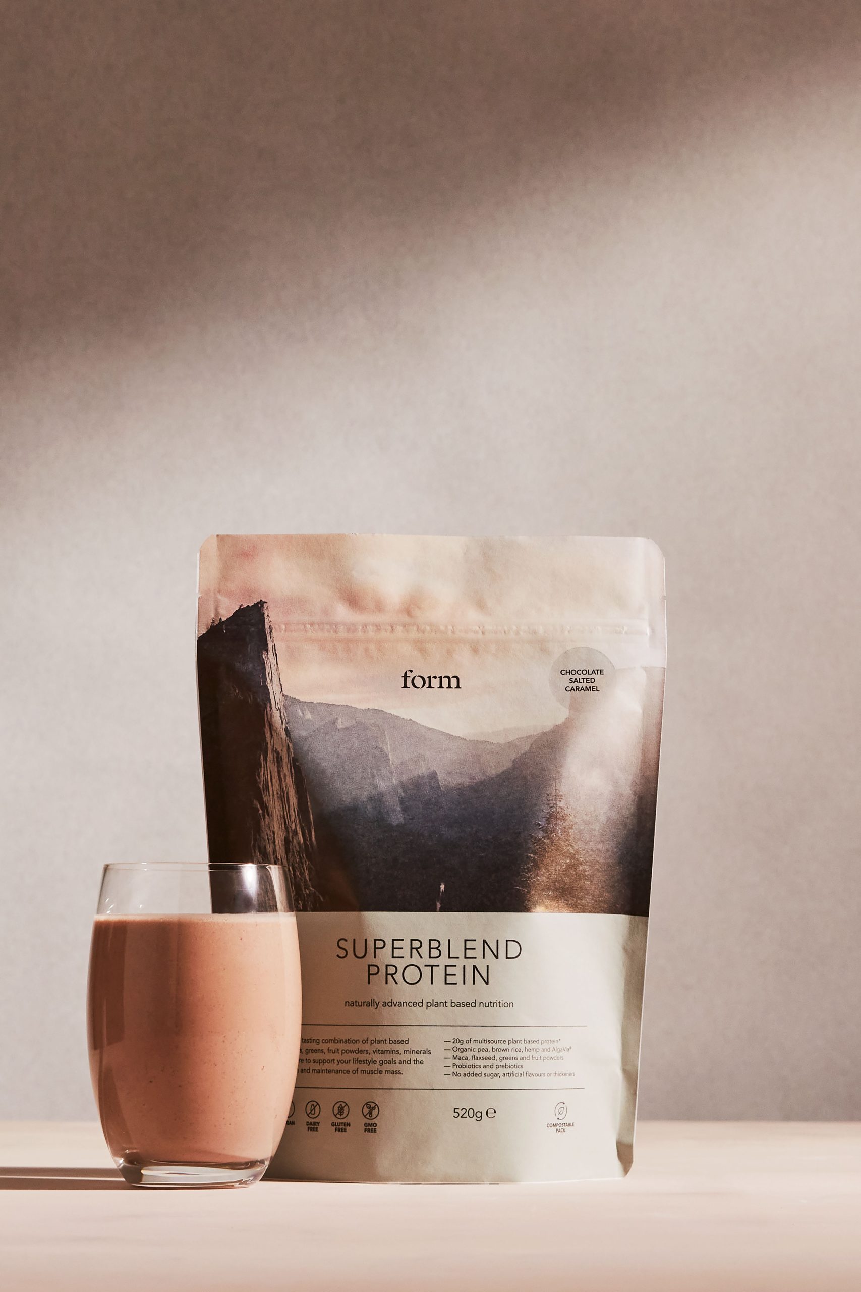 Form Nutrition protein powder with cup