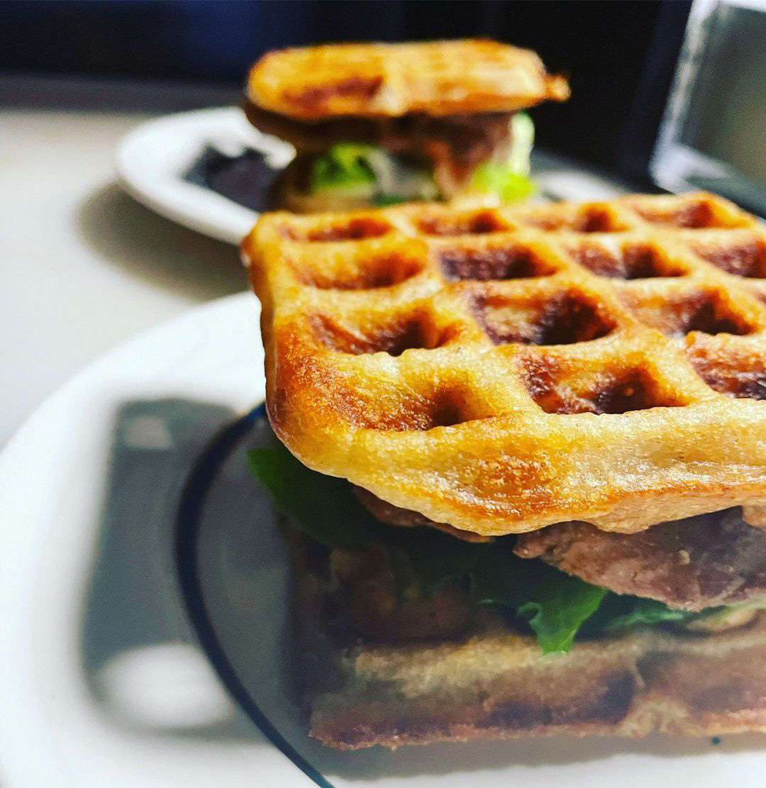 Waffle sandwich from TRI Lounge & Cafe