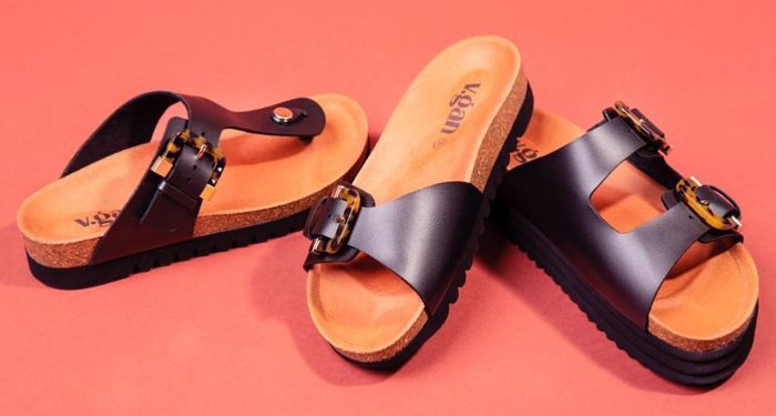 Several pair of V.GAN sandals