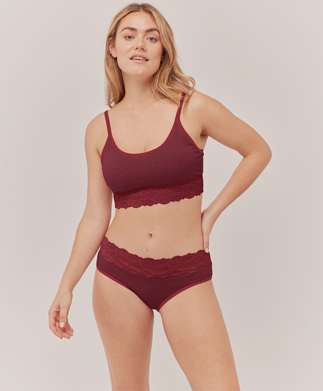Pact, Intimates & Sleepwear, Pact Organic Cotton Bralette With Lace Trim  Large