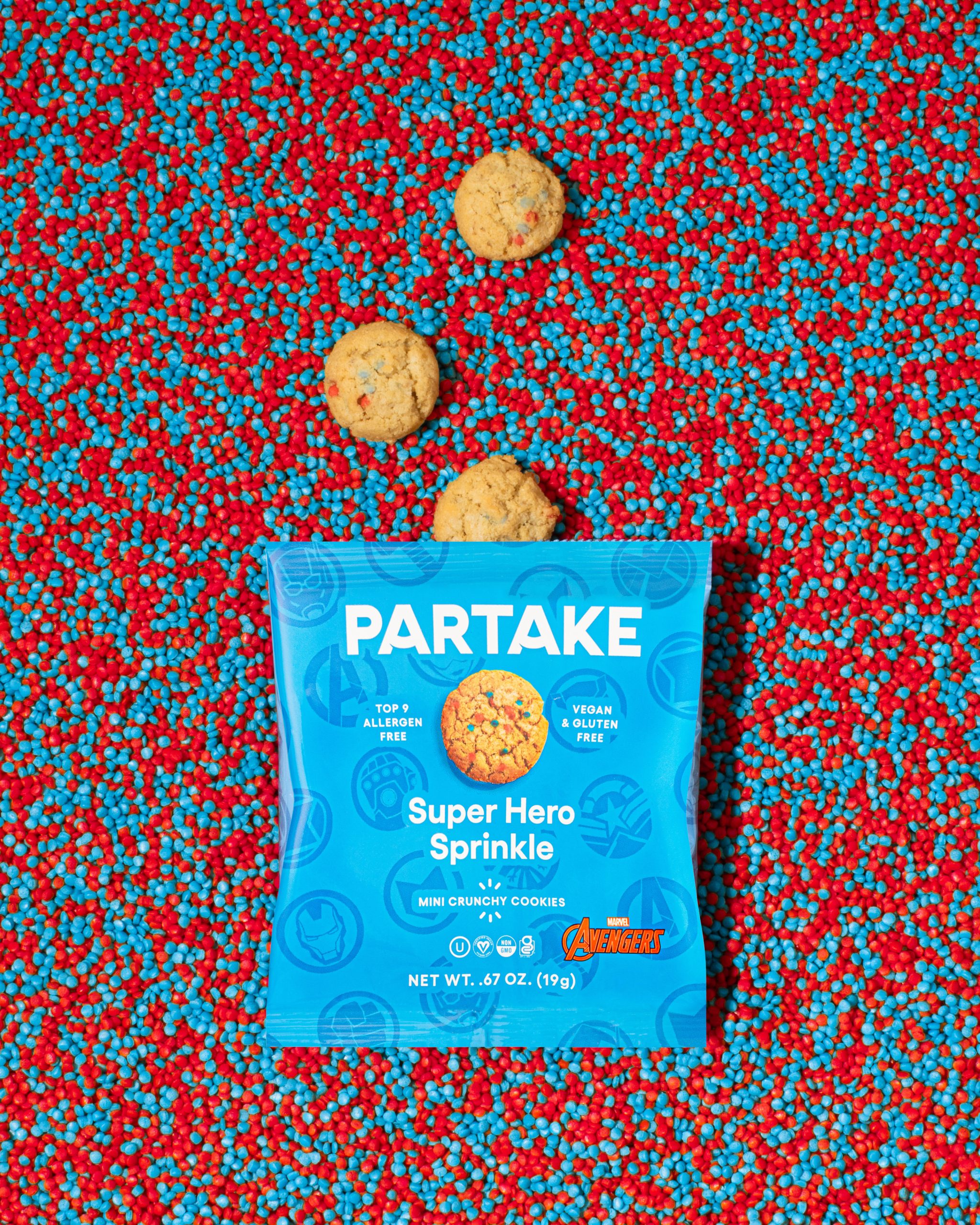 Super Hero Sprinkle Mini Crunchy Cookies @ Partake Foods