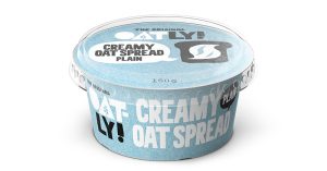Container of Oatly Cream Cheese