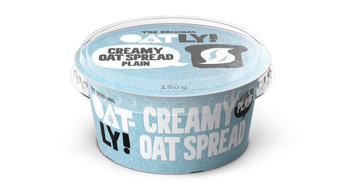 Container of Oatly Cream Cheese