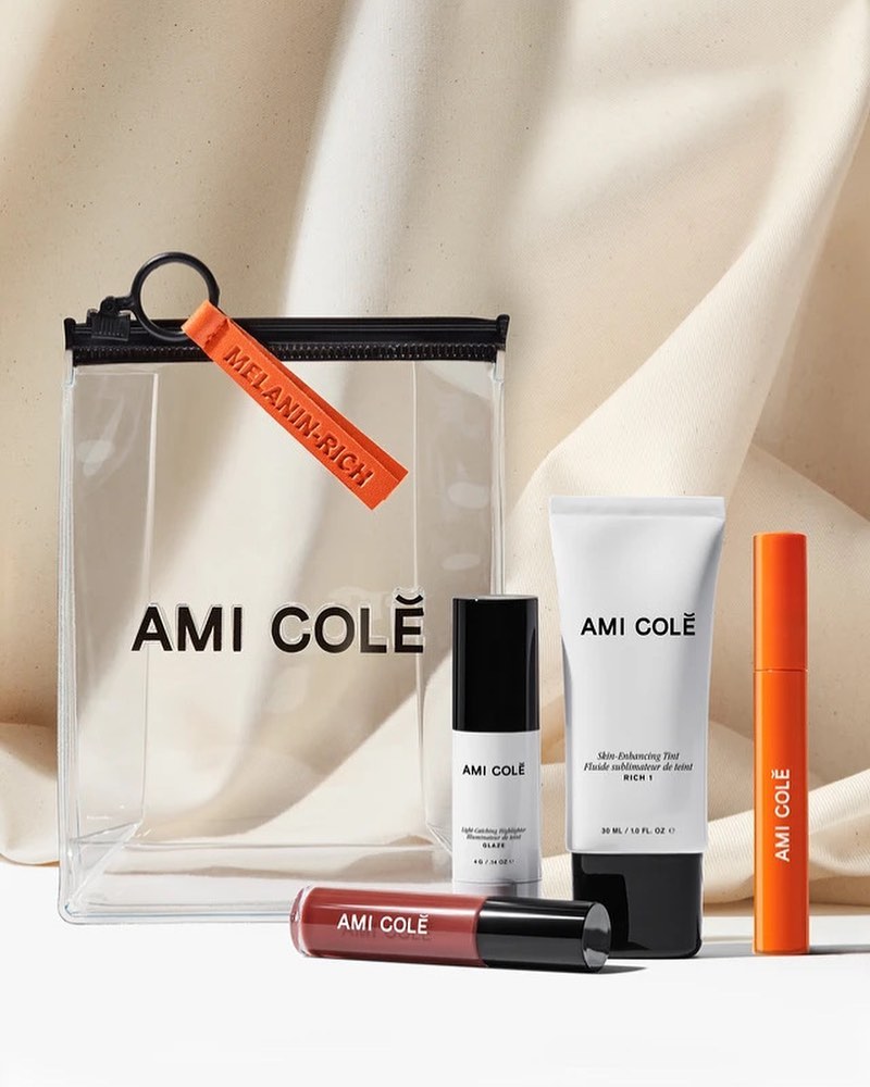 Ami Cole beauty products and beauty bag