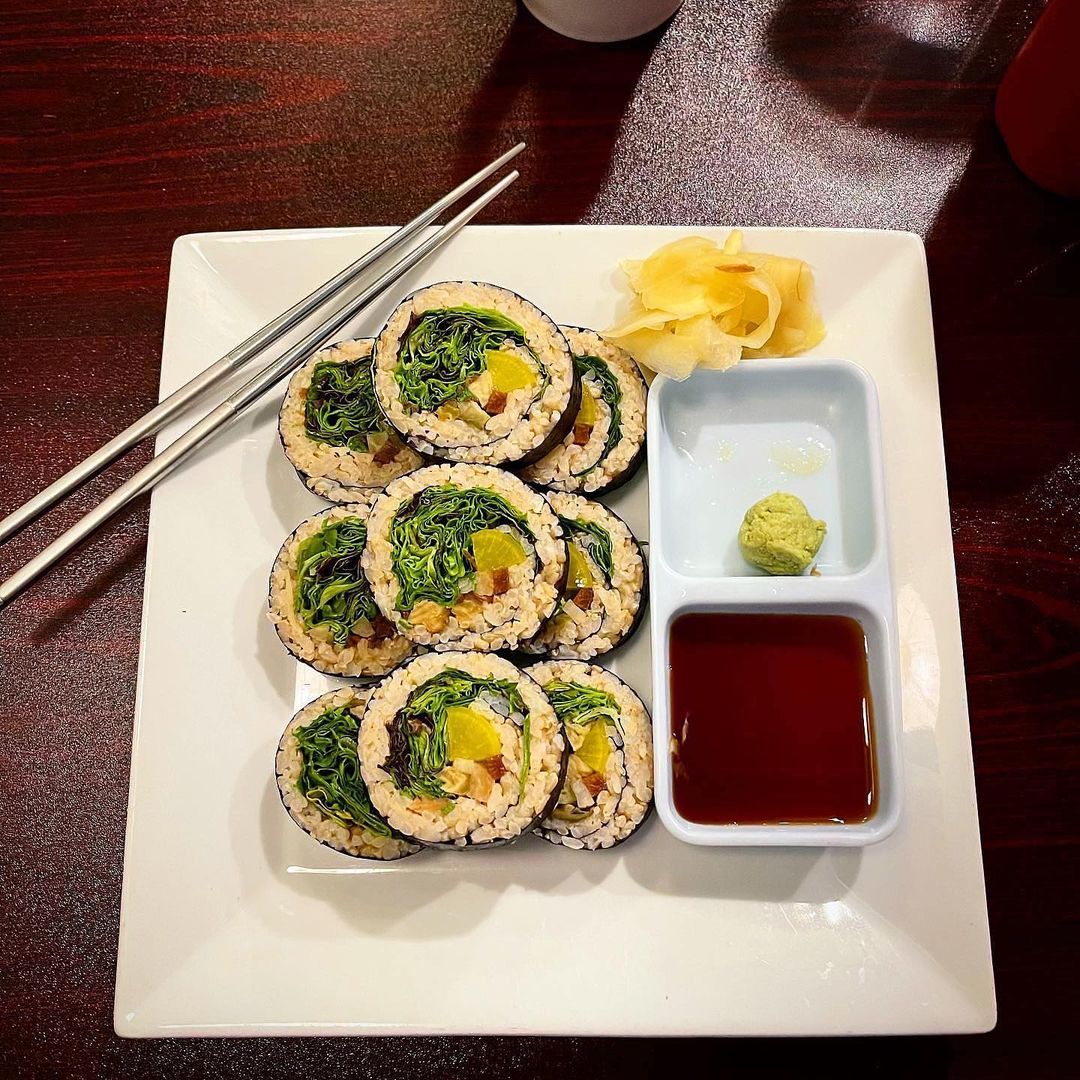 Amitabul sushi roll on plate