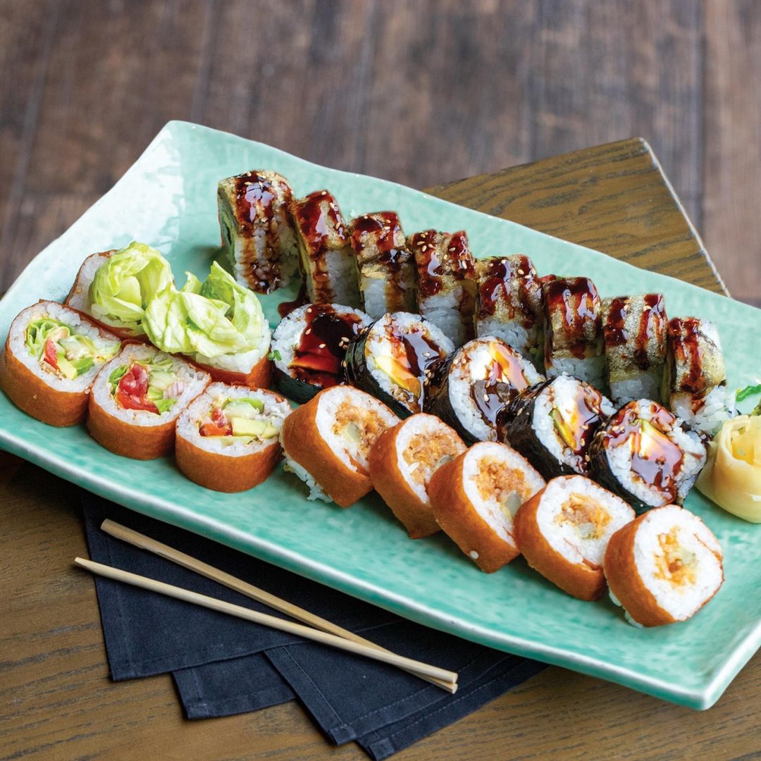 Multiple sushi rolls from Blue Sushi Sake Grill
