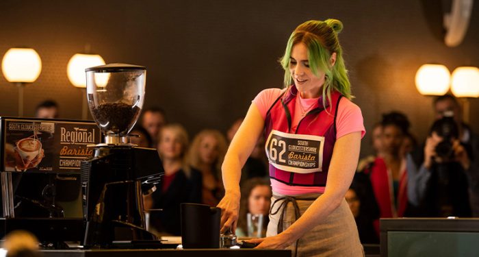 Kate Nash making coffee