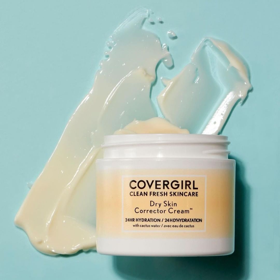 CoverGirl Clean Fresh Skincare product with smear of product on backdrop