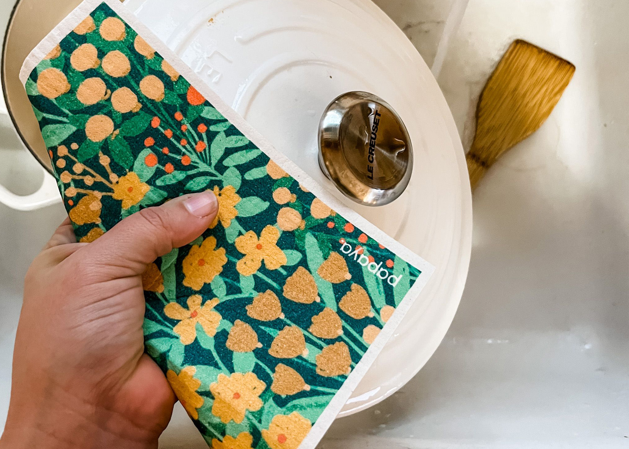 Papaya reusable paper towel drying dishes