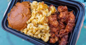 Seasoned Vegan tray of food