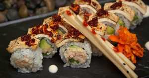 Cajun Seared Tofu Roll on plate