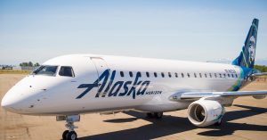Alaska Airlines plane parked