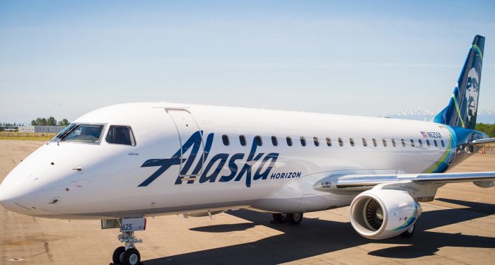 Alaska Airlines plane parked