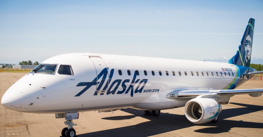 Alaska Airlines plane parked