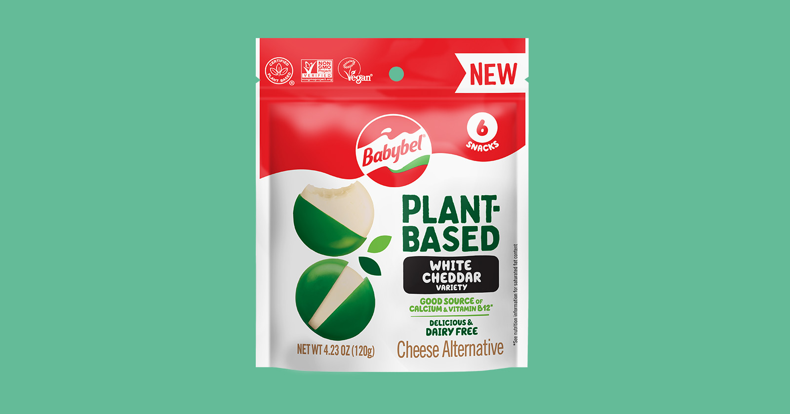 Babybel Plant-Based White Cheddar package