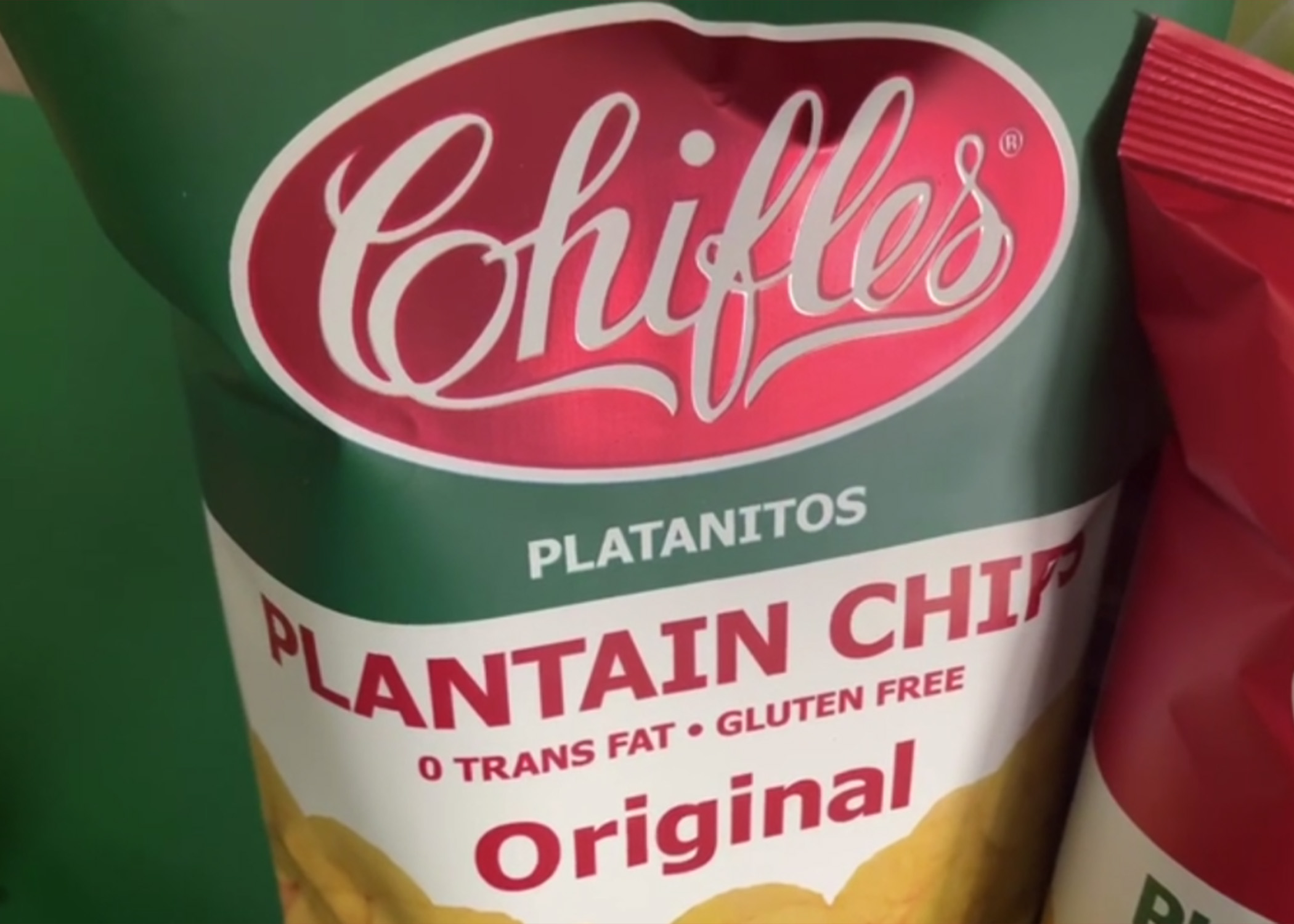 Bag of Chifles plantain chips