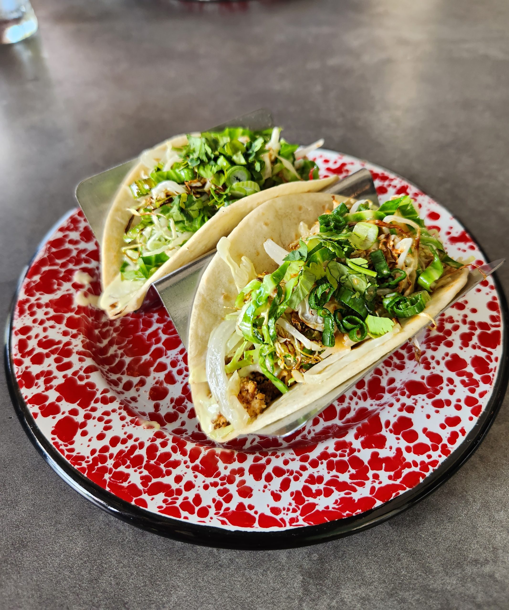 Vegan tacos on plate