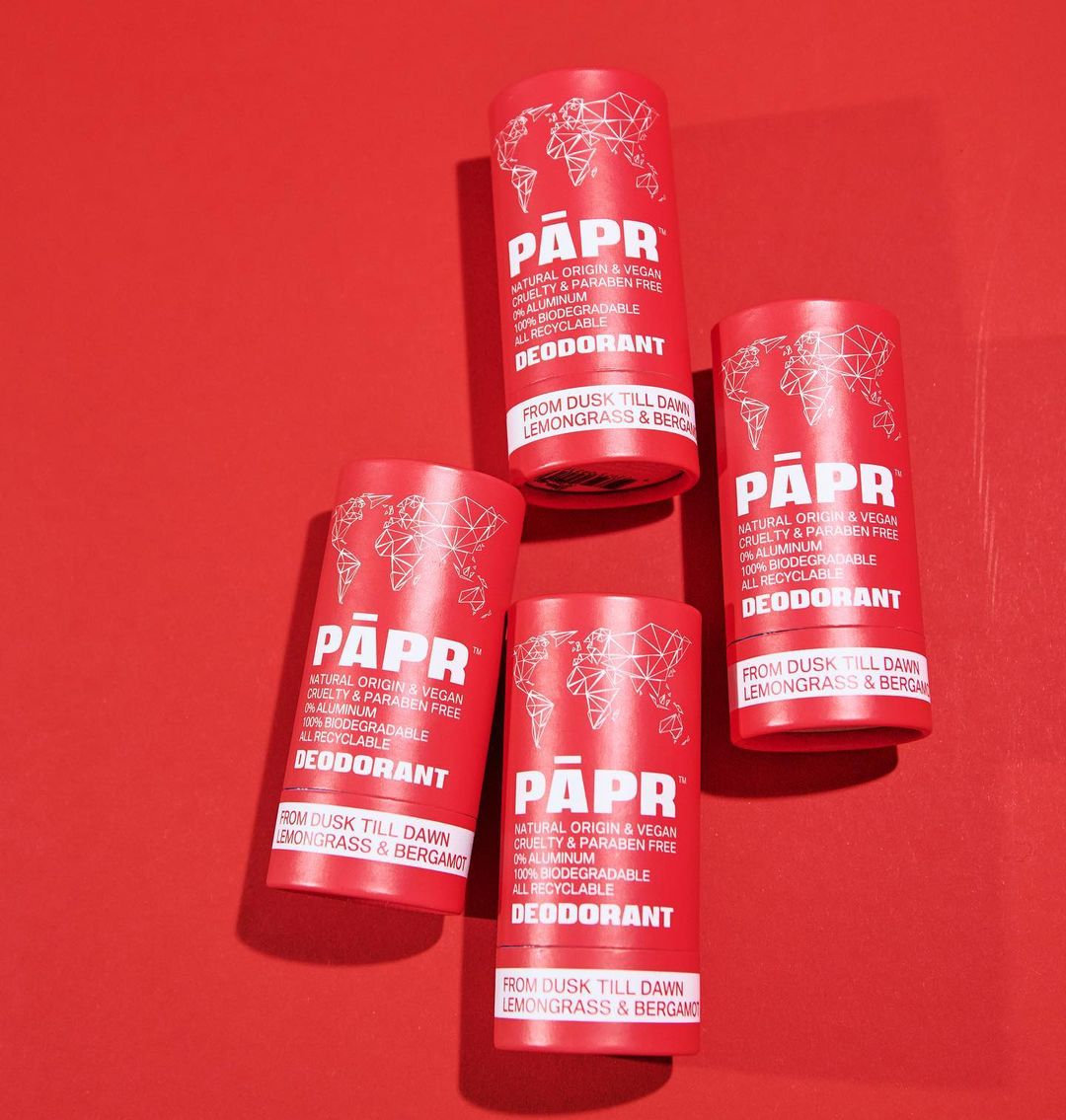 PAPR deodorant on red background