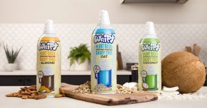 Whipt cream on counter with ingredients