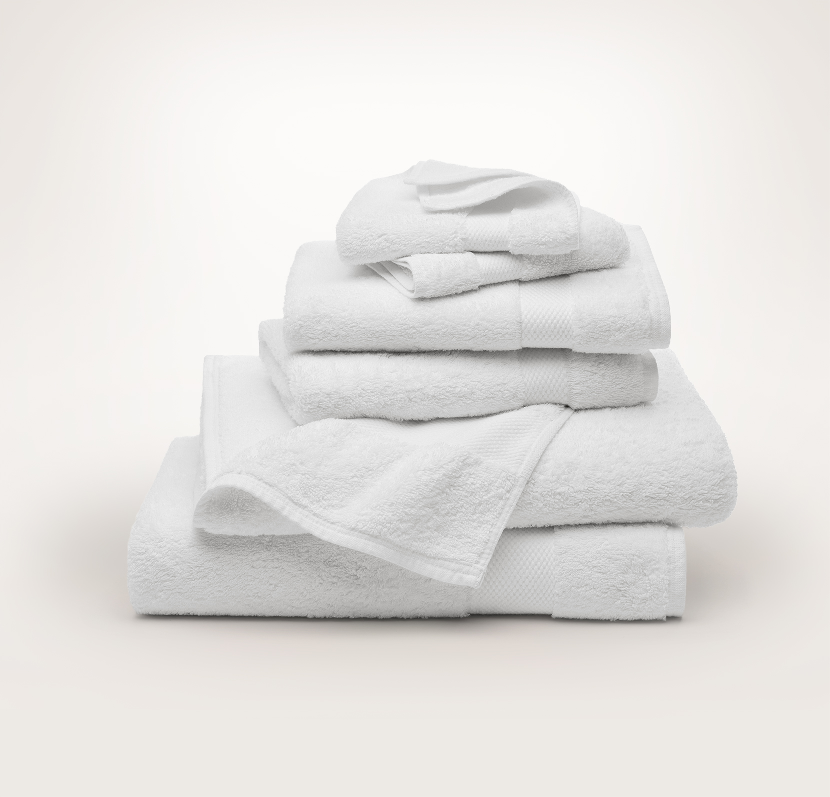 Pile of folded towels from Boll & Branch