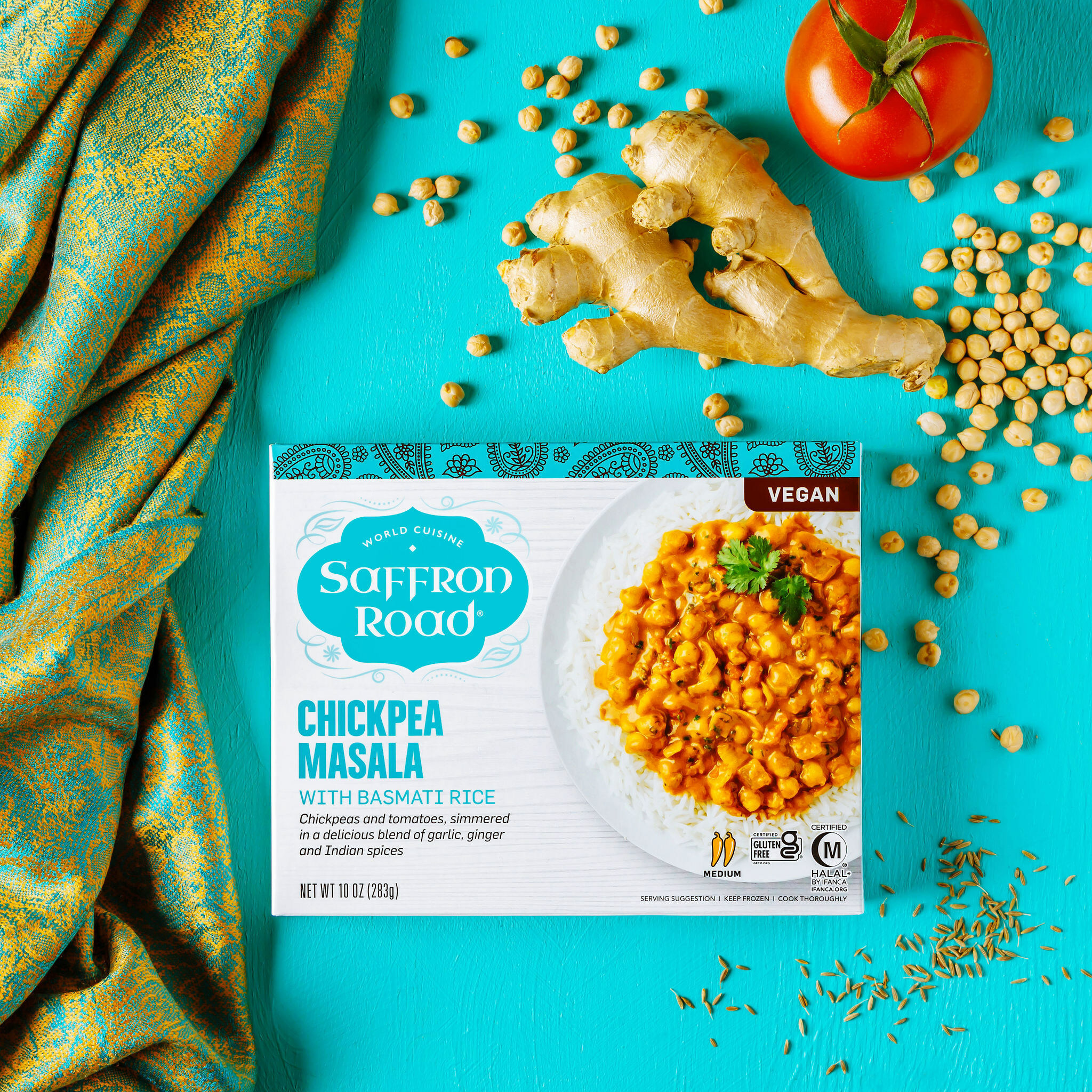 Chickpea Masala box with ingredients
