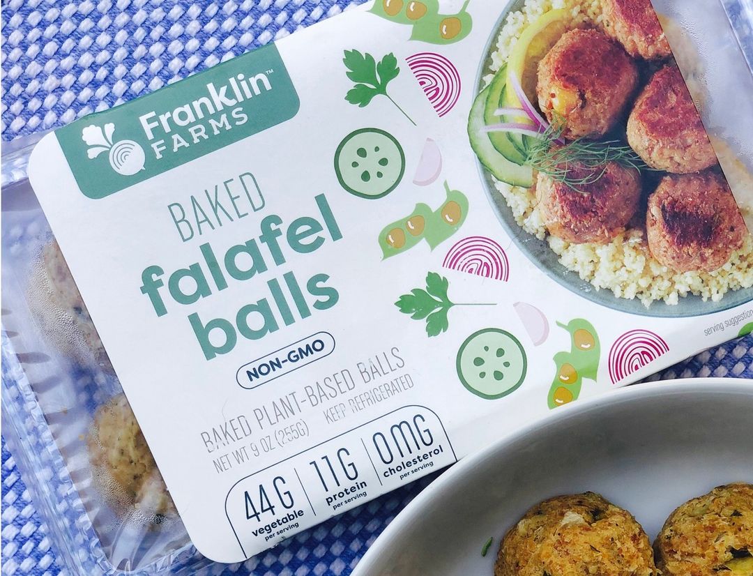 Falafel balls package on table