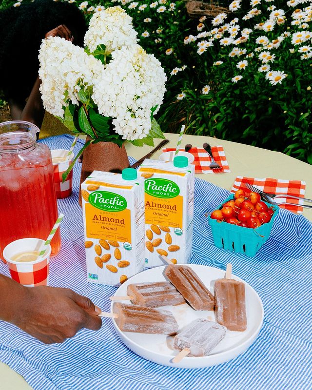 Pacific Foods Almond Milk with picnic