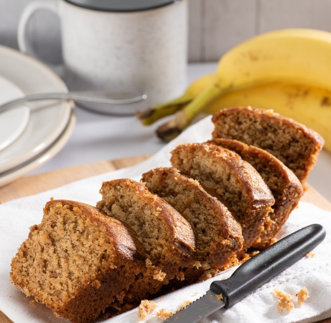 Abe's vegan banana bread with banana