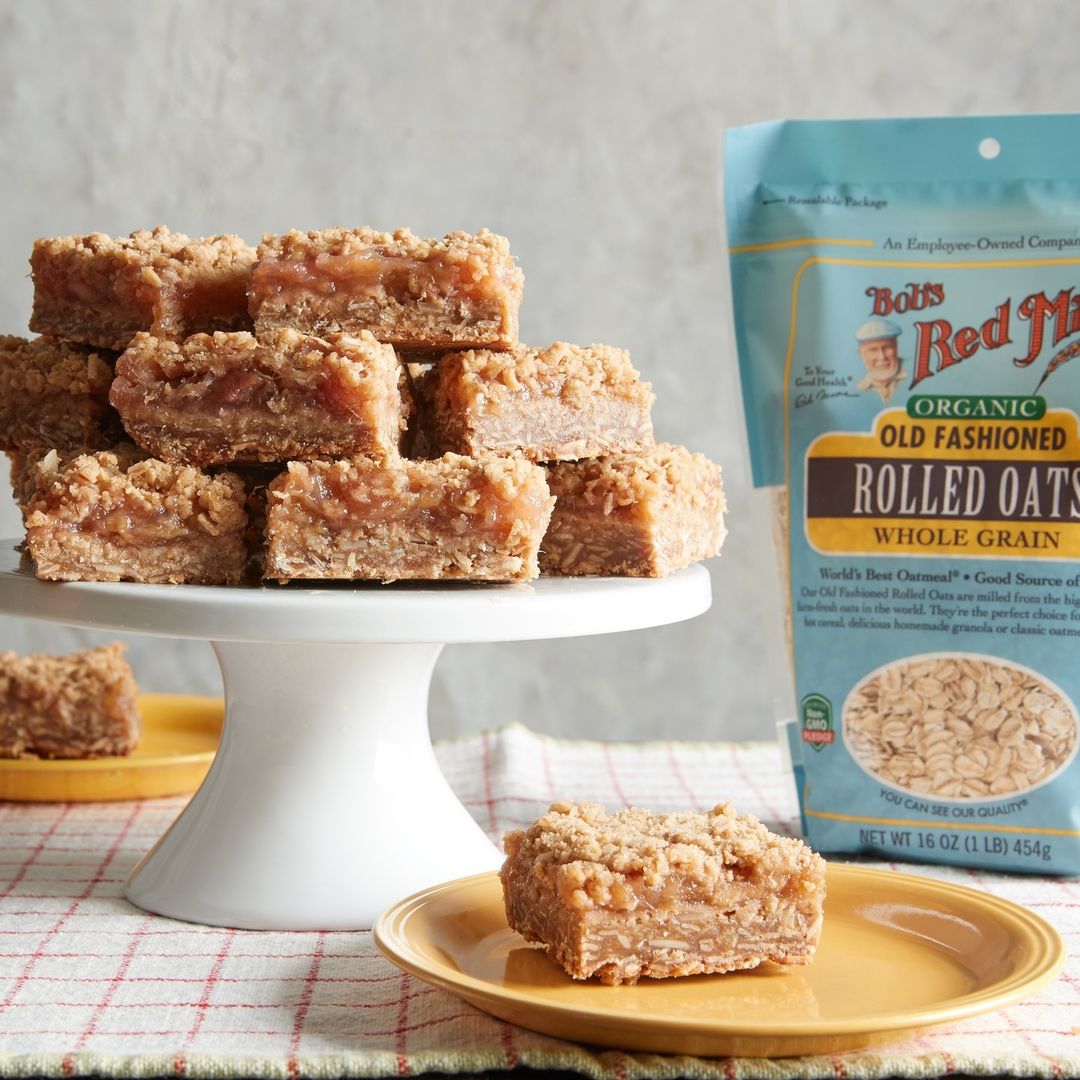 Bob's Mill rolled oats with homemade vegan bars