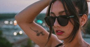 Person wearing Woodzee sunglasses