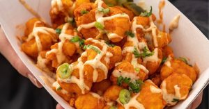 Vegan Buffalo cauliflower bites from The Smokin' Onion