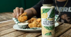 VeganHood sauce with food on plate