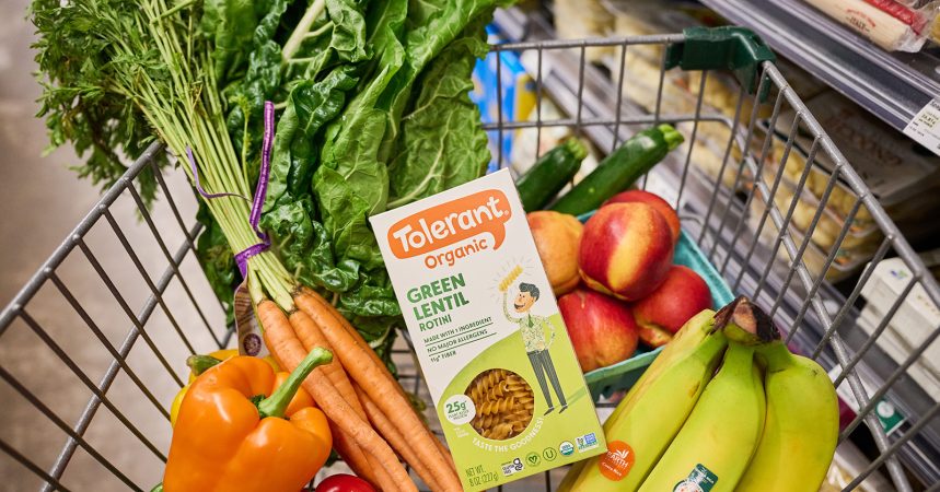 Tolerant in cart with groceries