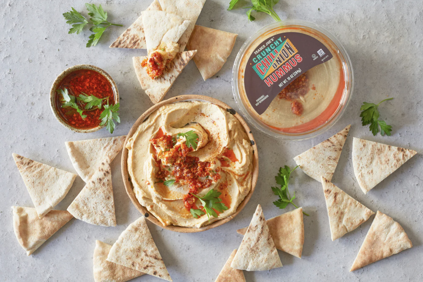 Crunchy Chili Onion Hummus