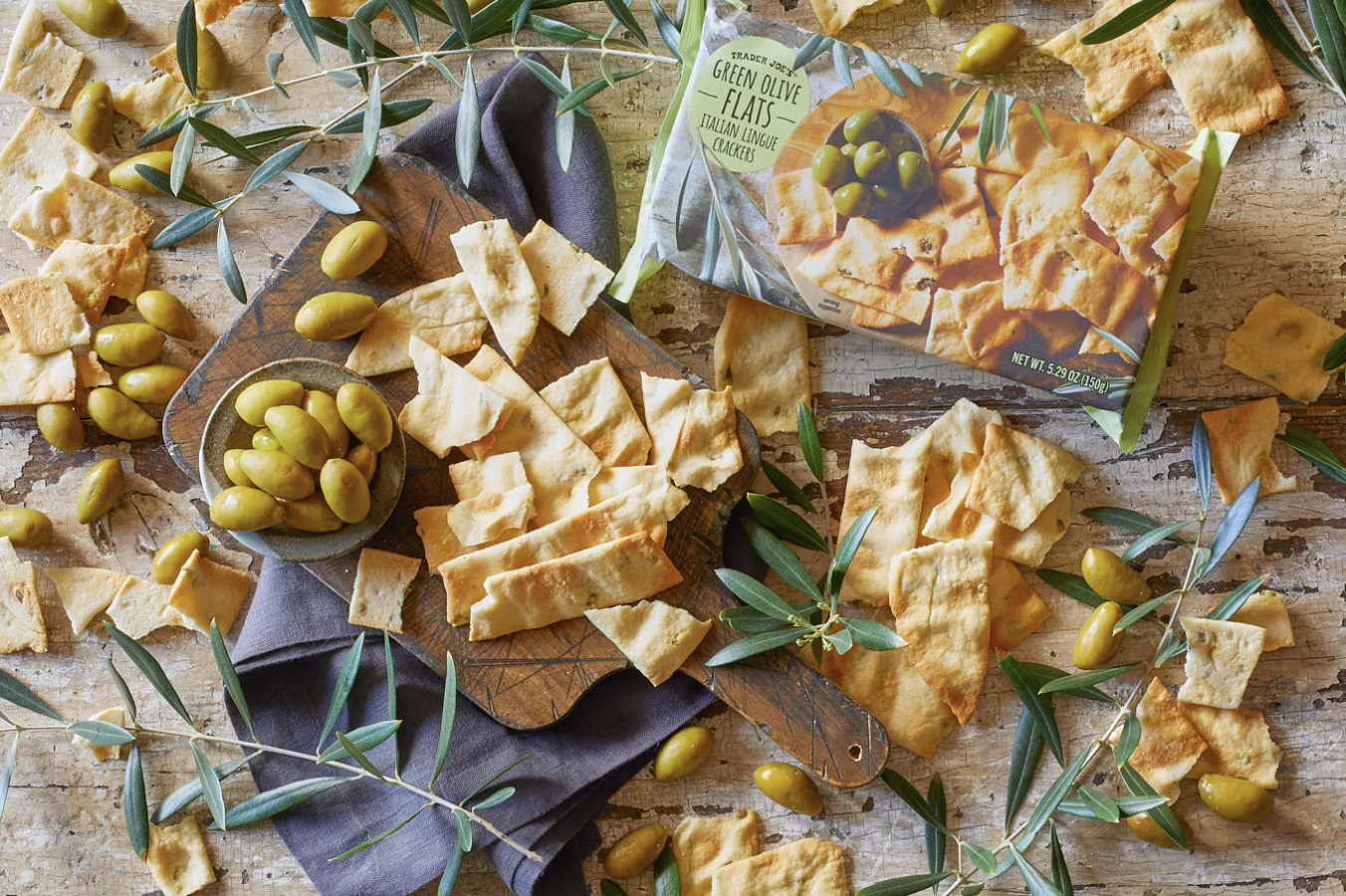 Green Olive Flats Italian Lingue Crackers