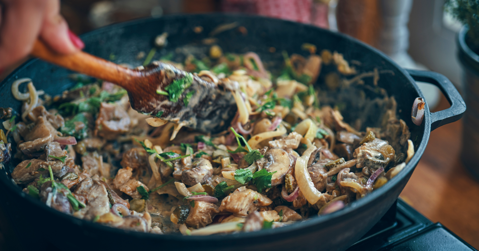 Cozy nights call for this creamy vegan stroganoff
