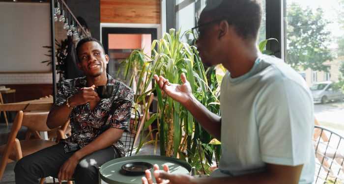 friends deep conversation