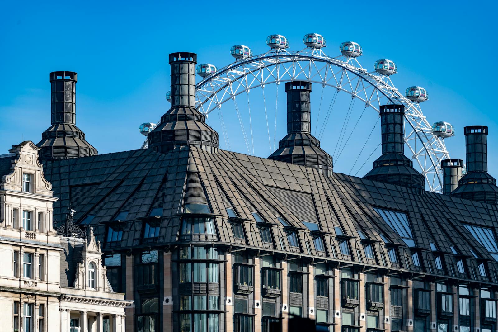 London urban rooftops chimney