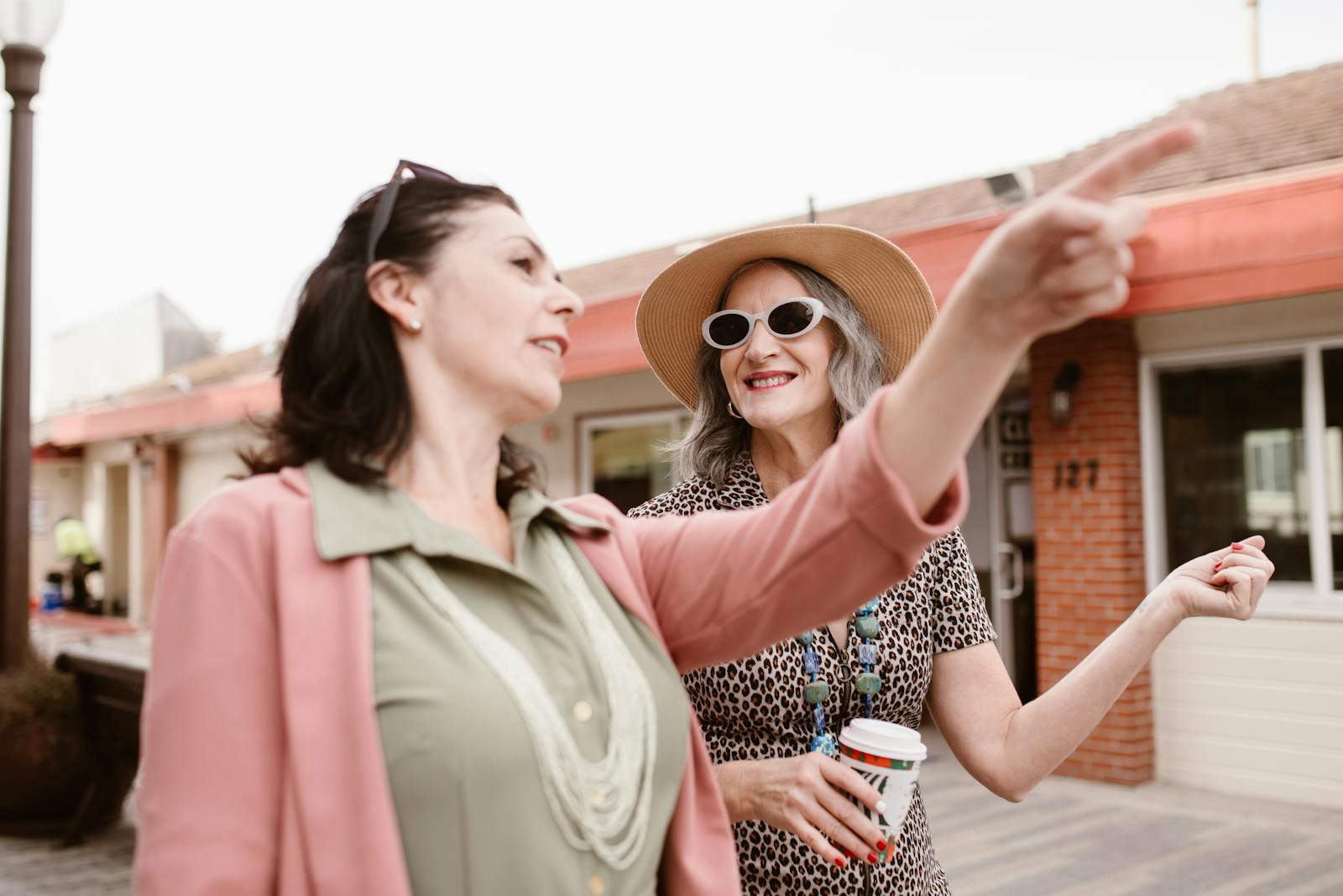 midlife friends walking together