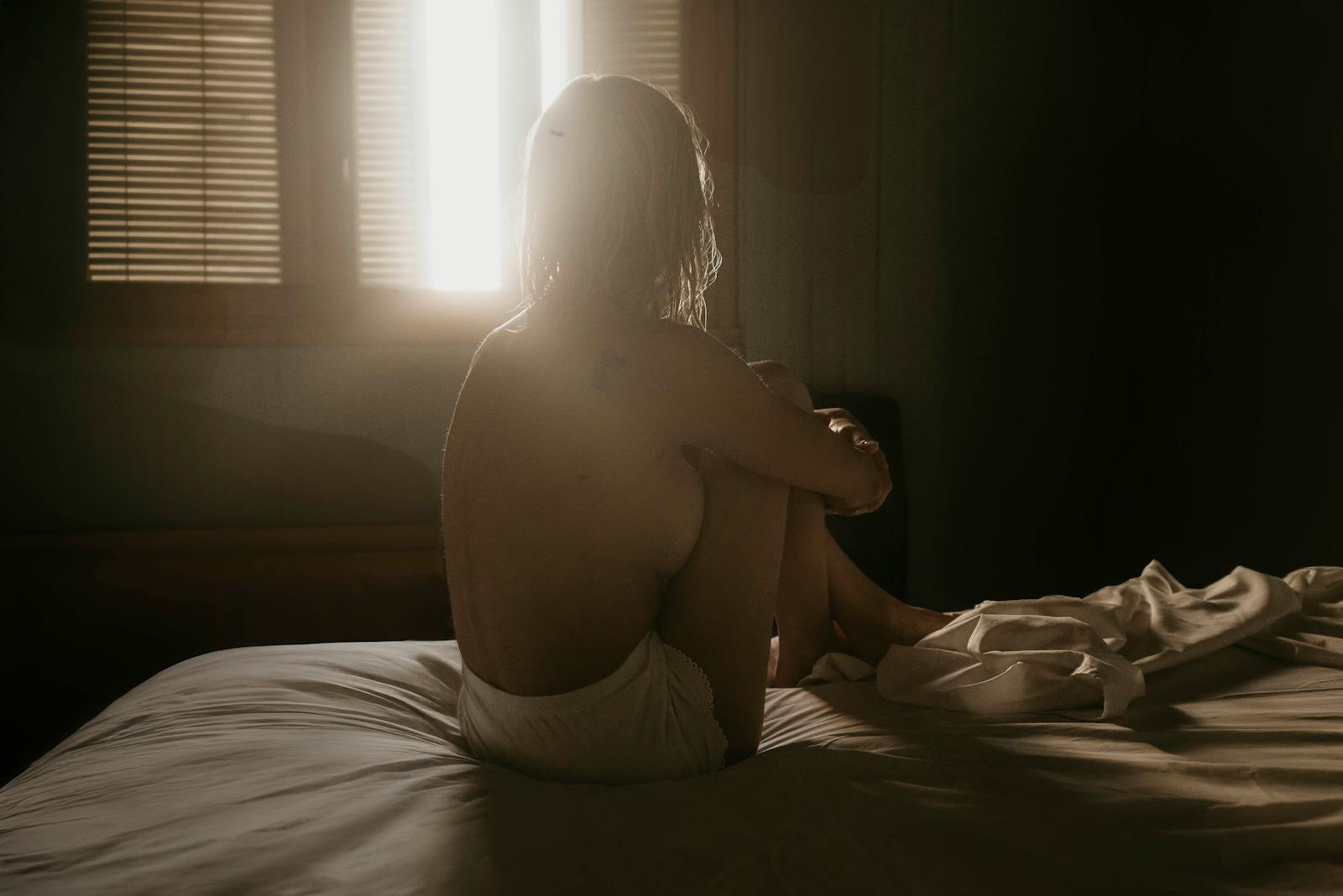 person alone morning light