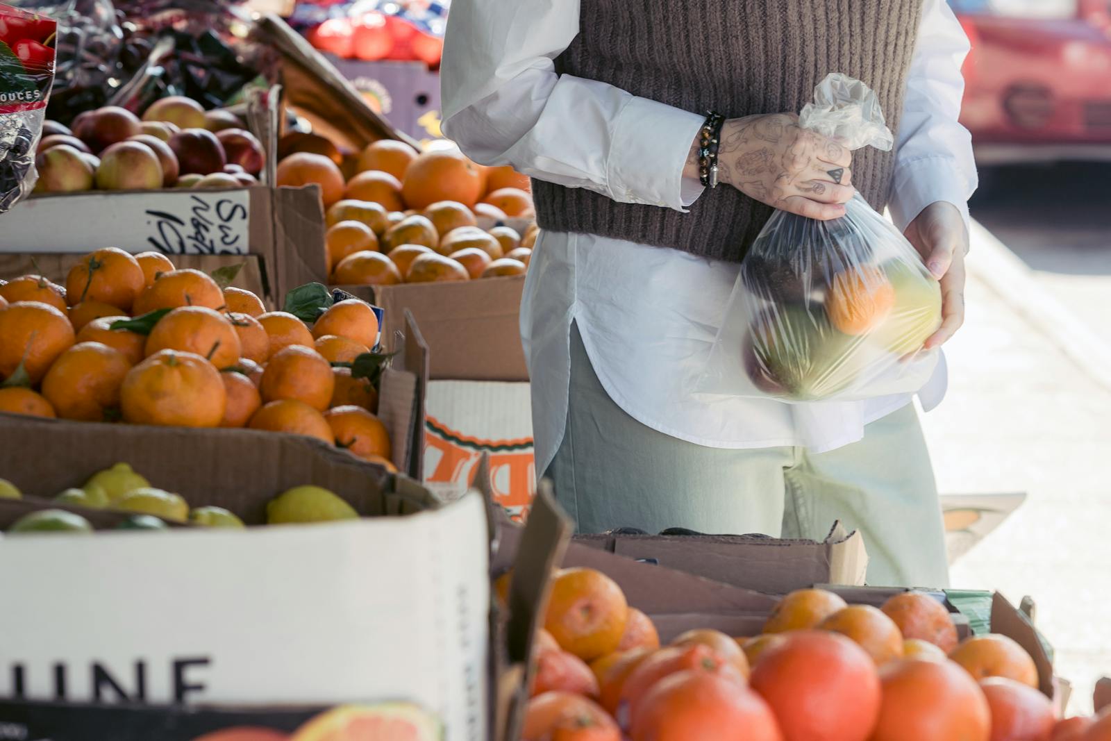 fresh fruit market display