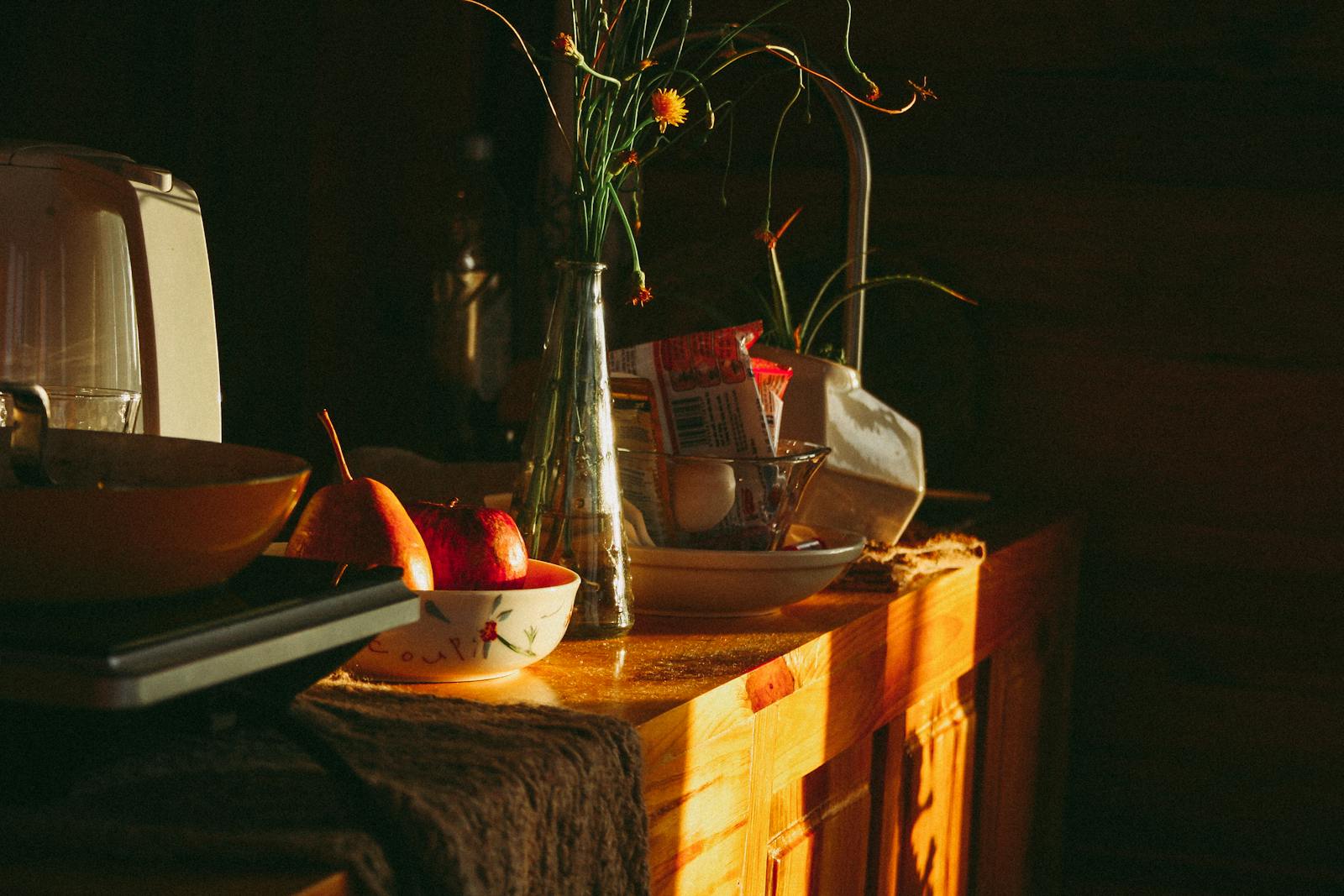 kitchen counter morning light