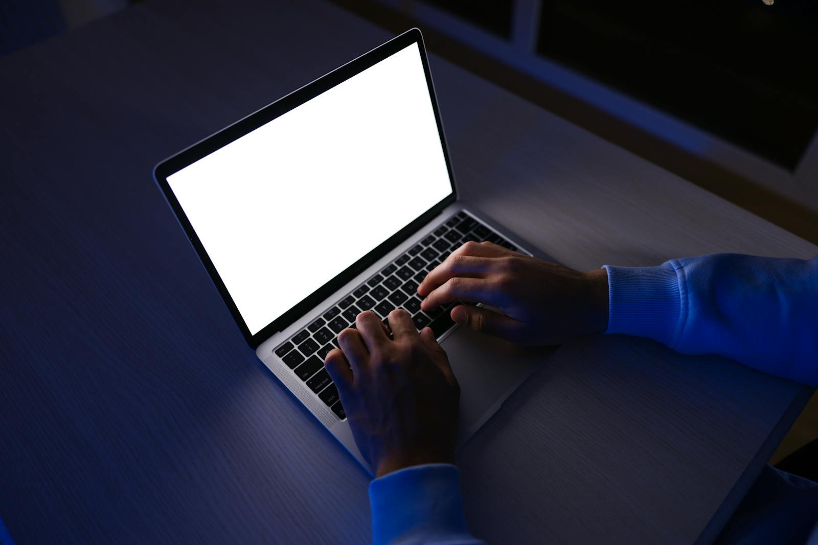 late night laptop glow