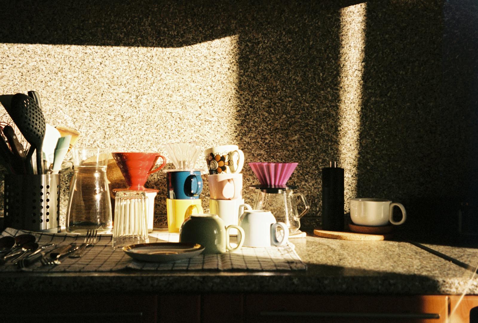 morning coffee kitchen counter